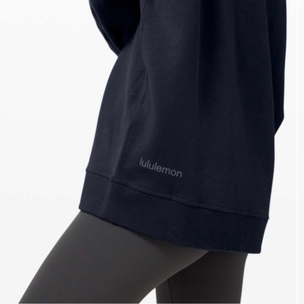 Lululemon Oversized Black Crew Neck Cotton Sweatshirt -Sz 4
